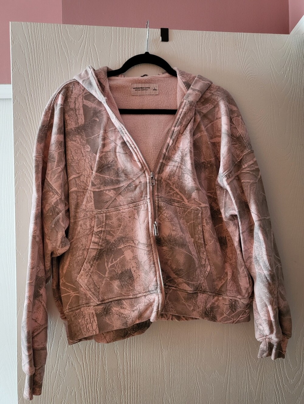 Abercrombie & Fitch Pink Camo Double Zip Hoodie